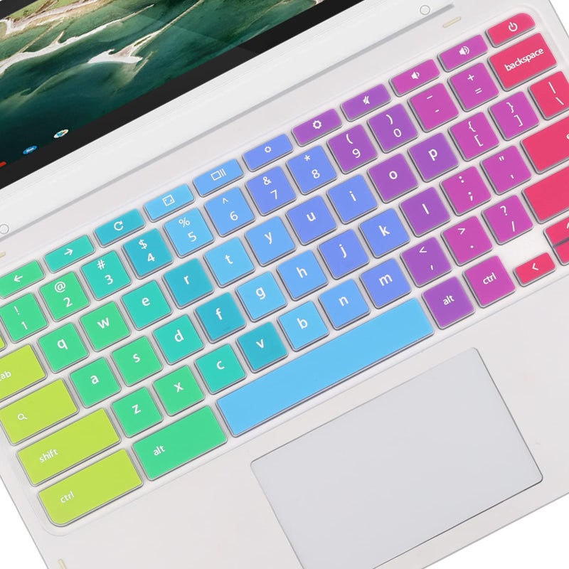 MUBUY-GOL Keyboard Cover for Lenovo Chromebook Flex 3 11", Lenovo Chromebook C330 11.6", Lenovo 11.6" 300e Chromebook 81H00000US,Chromebook N20 N21 N22 N23 100e 300e 500e 11.6" Laptop-Rainbow - Image 4